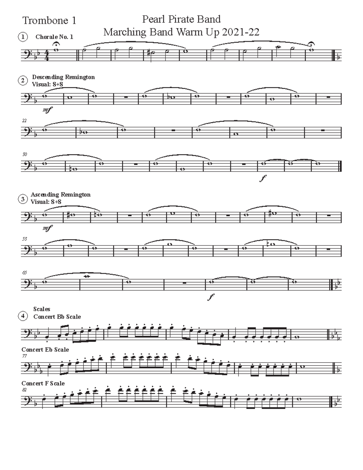Warm+Up+Exercises+2021-22+-+Trombone+1 - ? bb 4 4 b w U 1 Chorale No. 1 ...