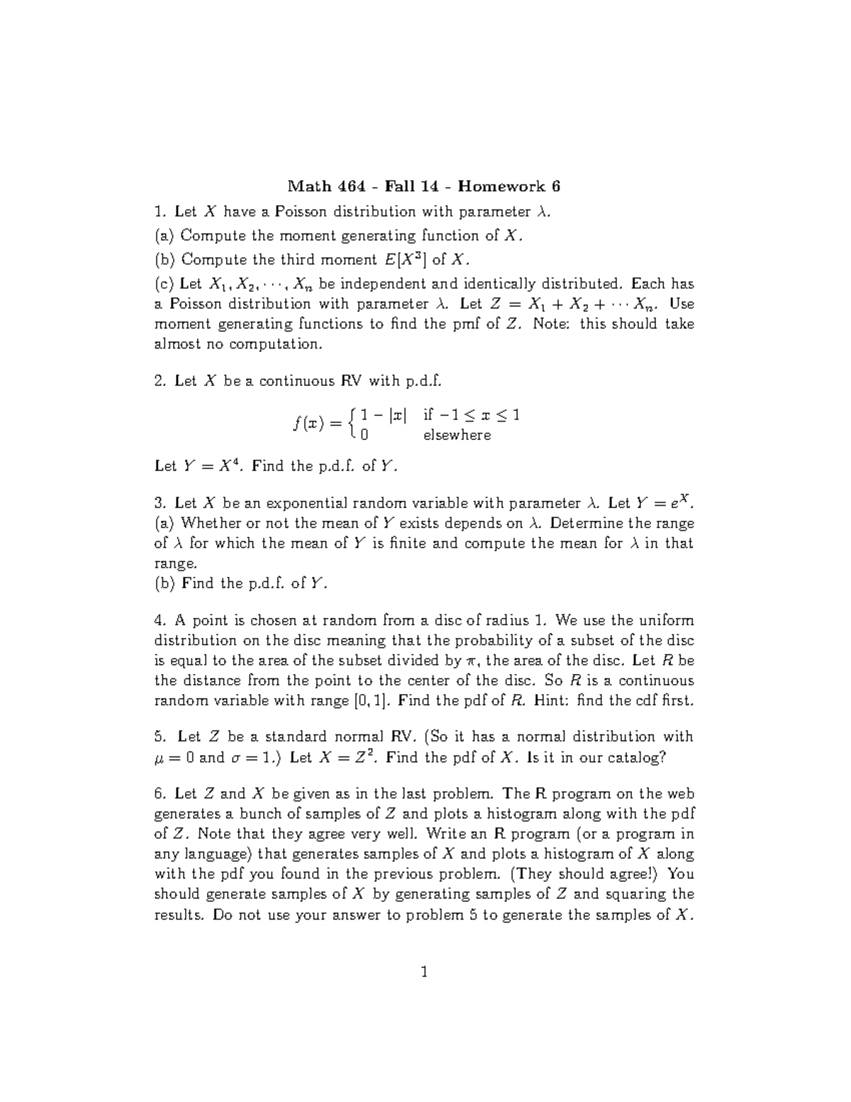 homework 6 probability review