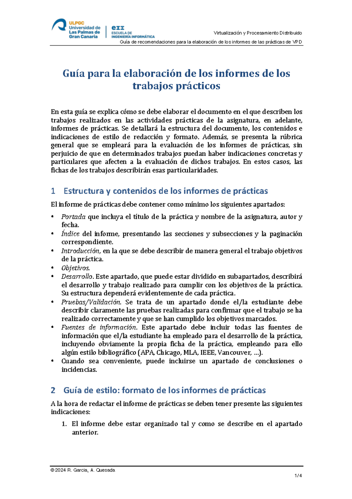 Plantilla de informes de prácticas - Guía de recomendaciones para la