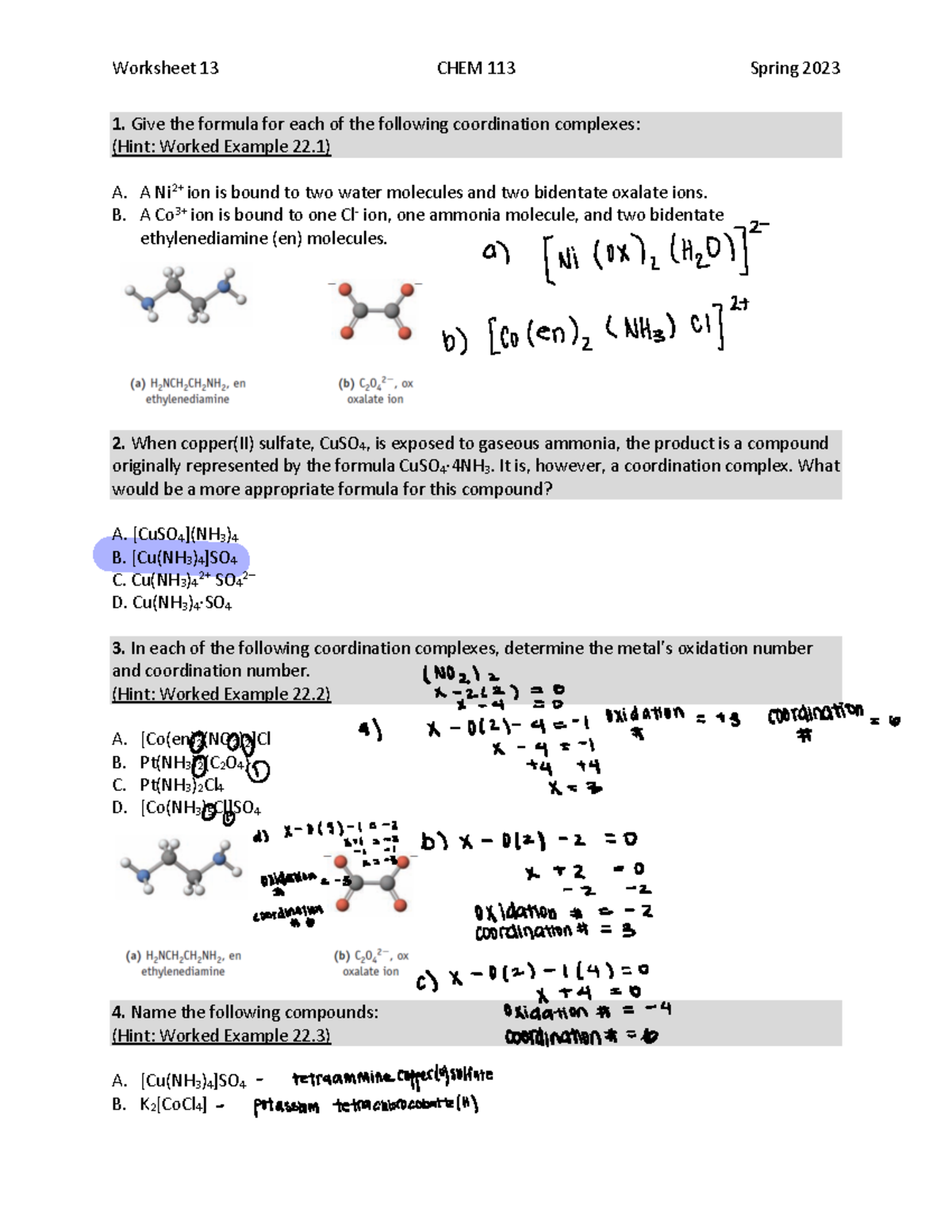 Worksheet+13 - CHem 113 - Give the formula for each of the following ...