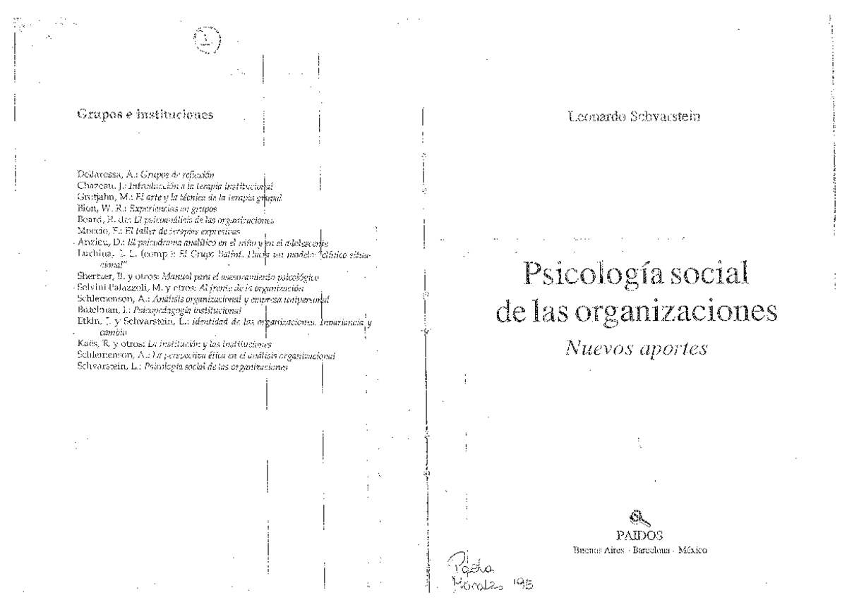 Schvarstein Psicología Social de las Organizaciones - Comunicación