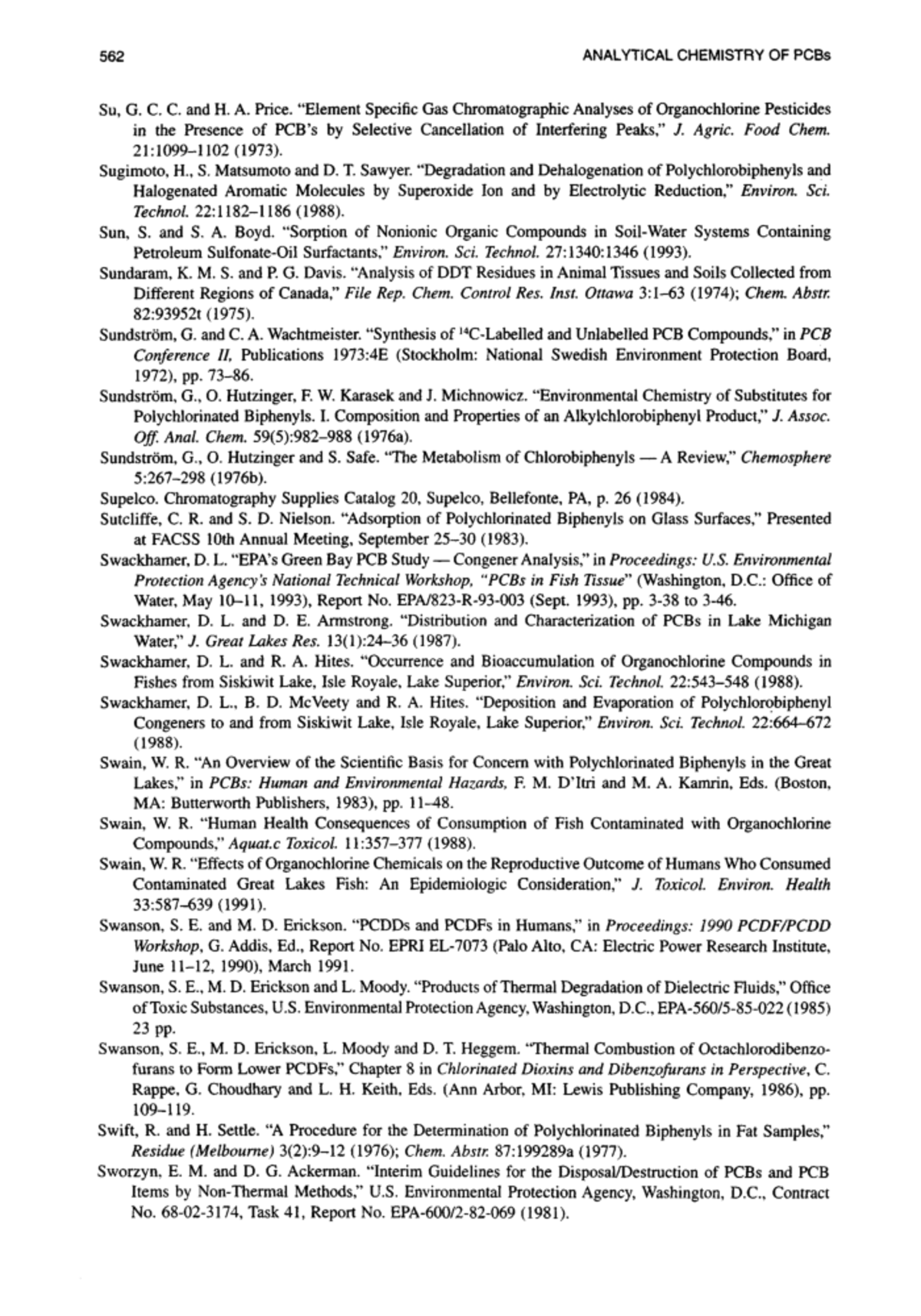 Analytical chemistry of pcbs 193 - 562 ANALYTICAL CHEMISTRY OF PCBs Su ...