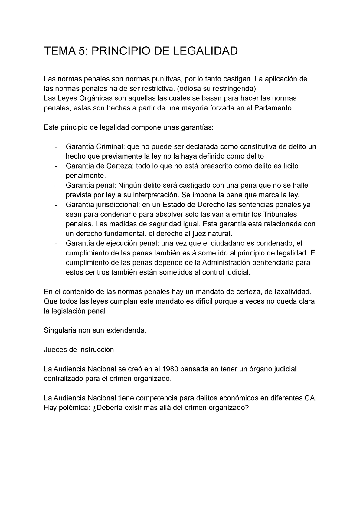 Tema 5 Principio De Legalidad Derecho Penal Tema 5 Principio De Legalidad Las Normas Penales 3866