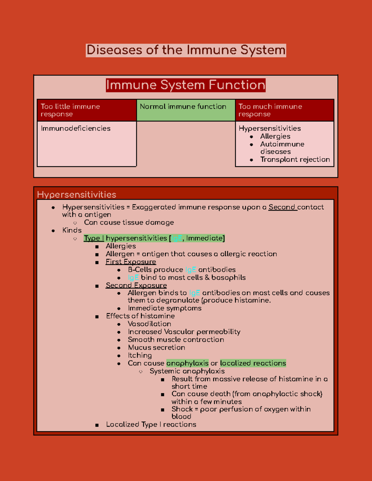 Micro Bio Ch. 19 - Diseases of the Immune System Immune System Function ...