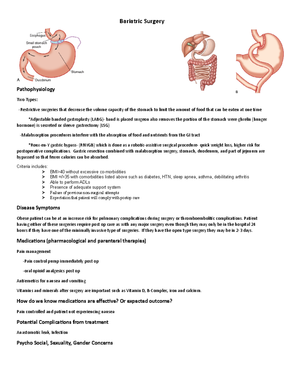 Exam 4 Bariatric Surgery - Bariatric Surgery Pathophysiology Two Types ...