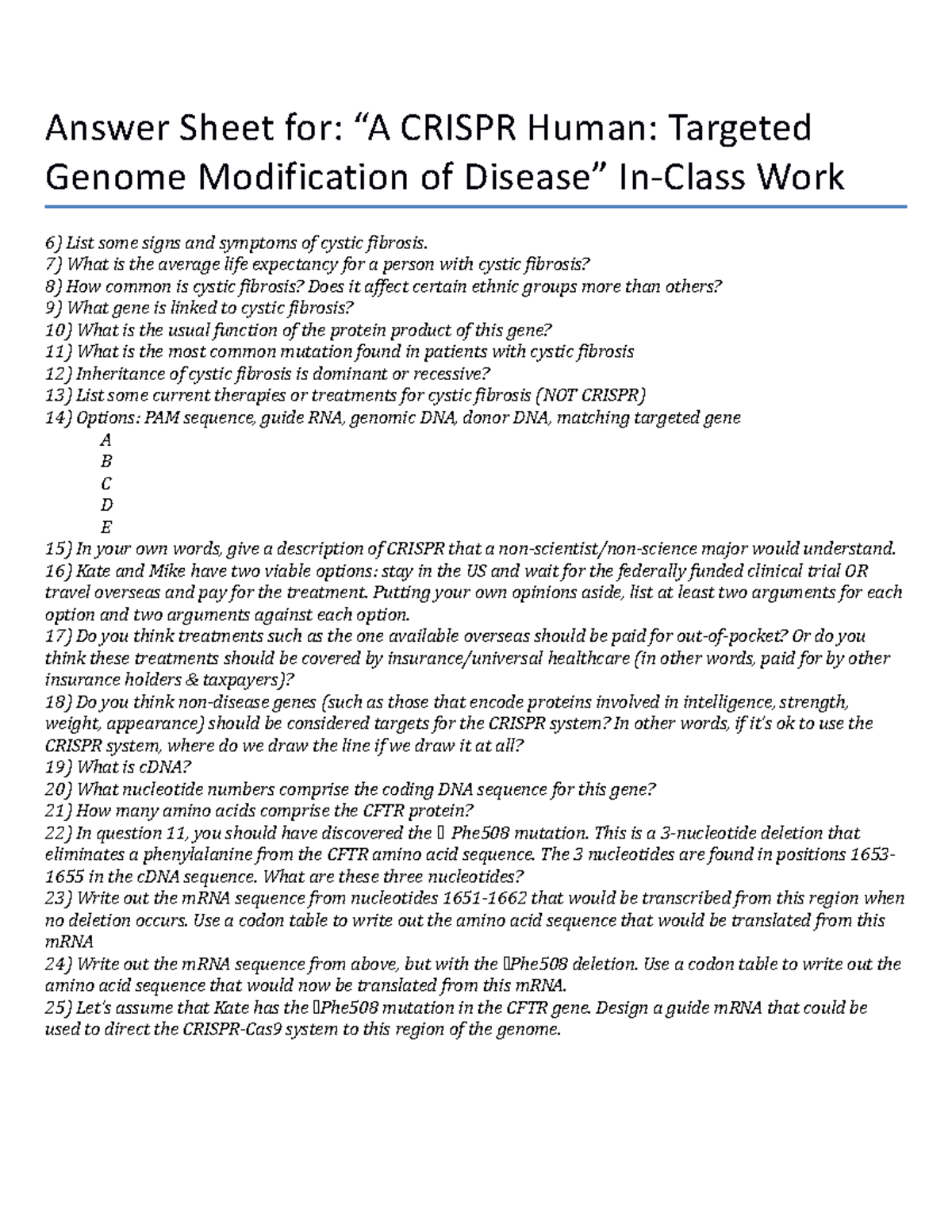 radiolab podcast crispr homework assignment answers