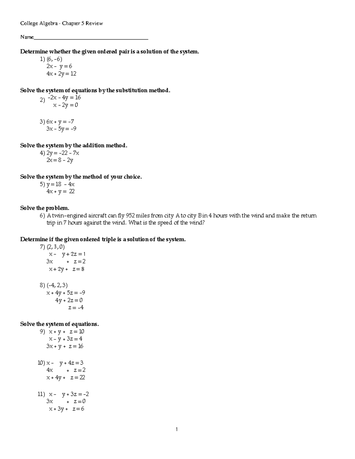 College Algebra - Chapter 5 Review - College Algebra - Chapter 5 Review ...