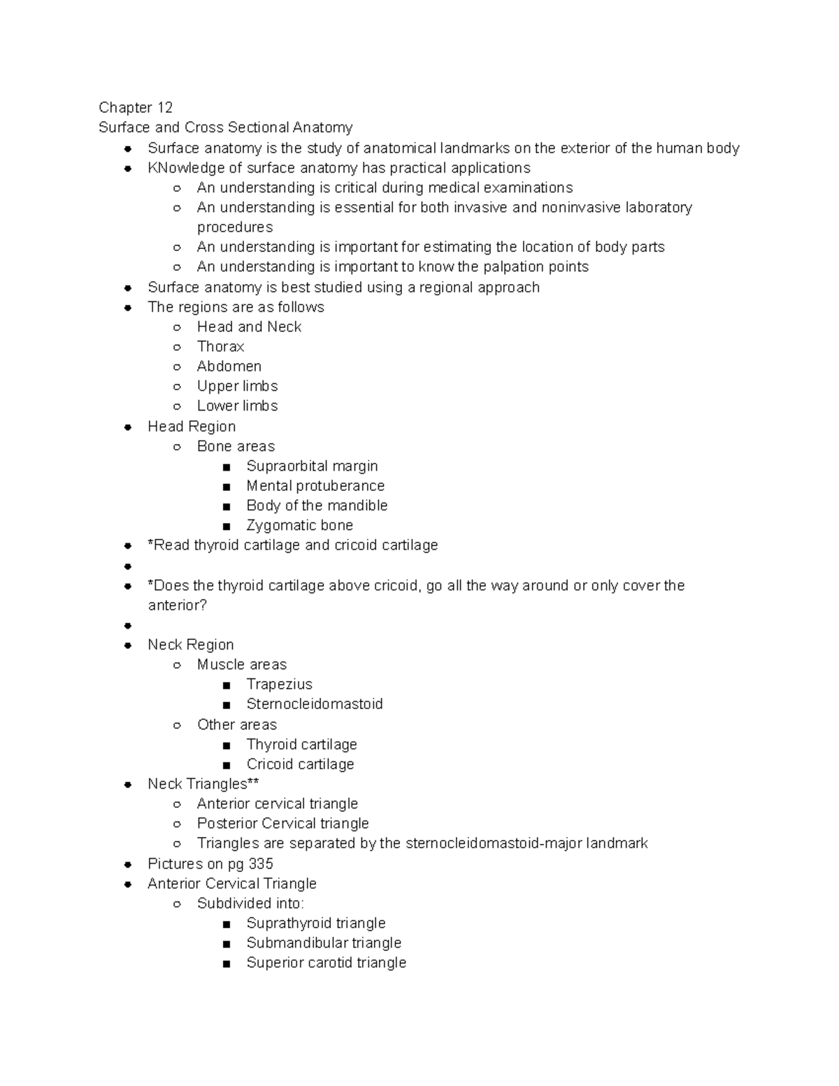 Anat Ch 12- Surface anat - Chapter 12 Surface and Cross Sectional ...