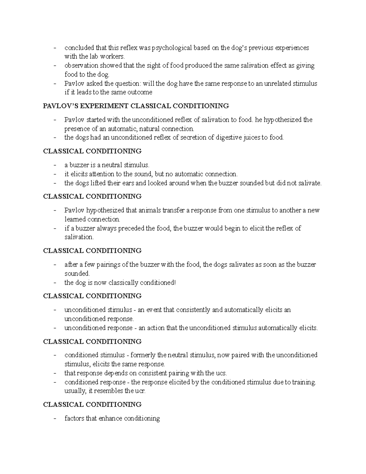 Methodological Behaviorists Behaviorism Notes 3 - concluded that this ...