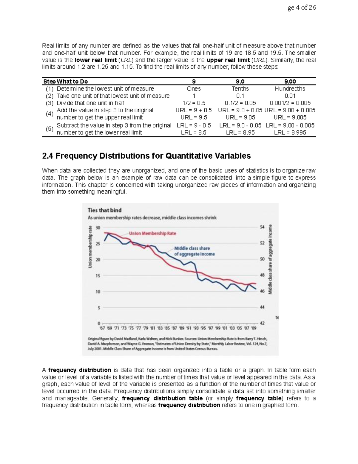 Chapter 2 Frequency Distributions And Graphing 2 - Real Limits Of Any ...