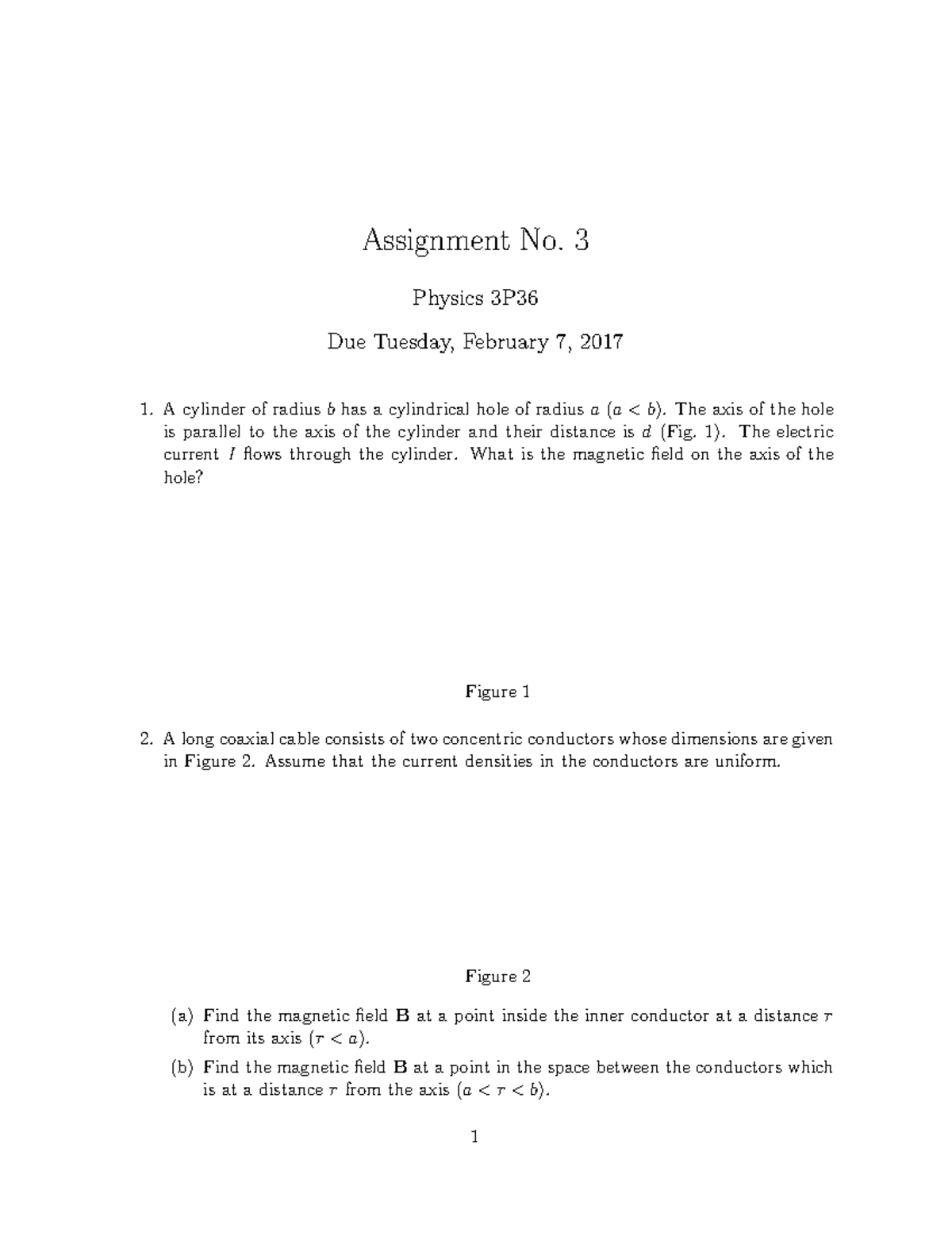 Electromagnetism II - Assignment 3 - Assignment No. 3 Physics 3P Due ...