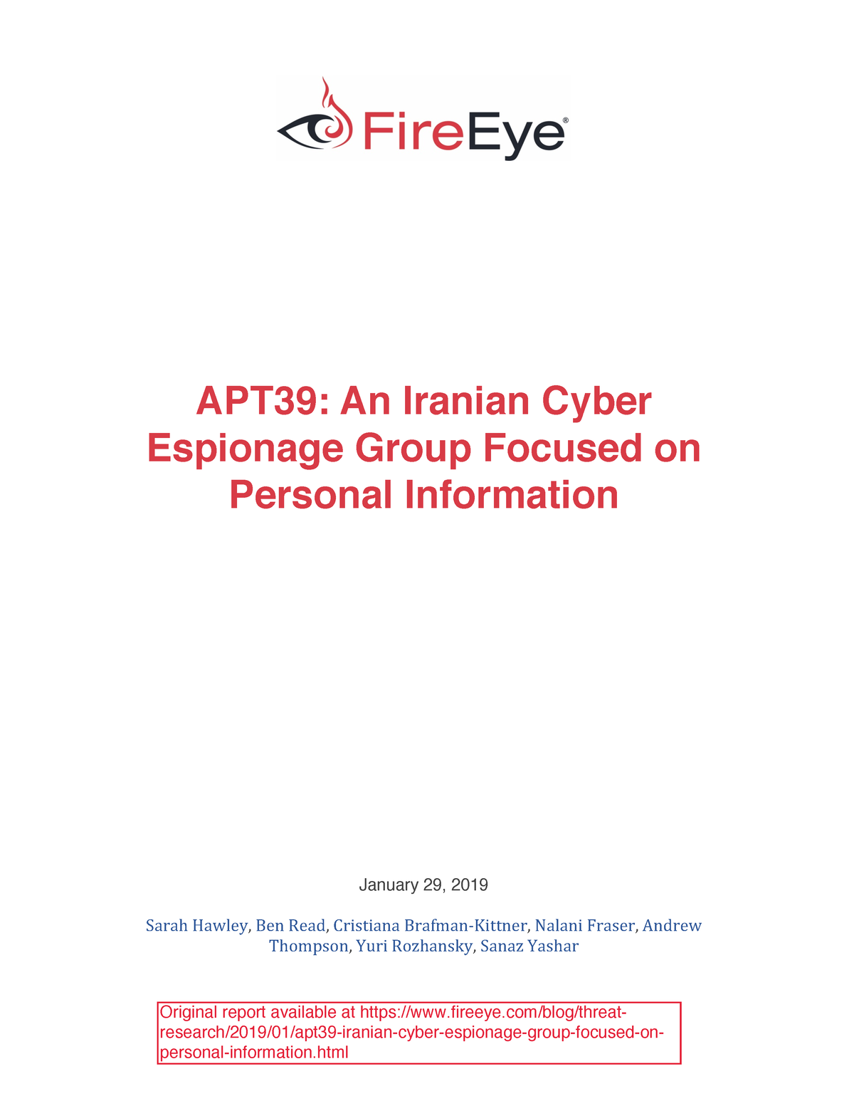 Fire Eye APT39 - Exercise - APT39: An Iranian Cyber Espionage Group ...