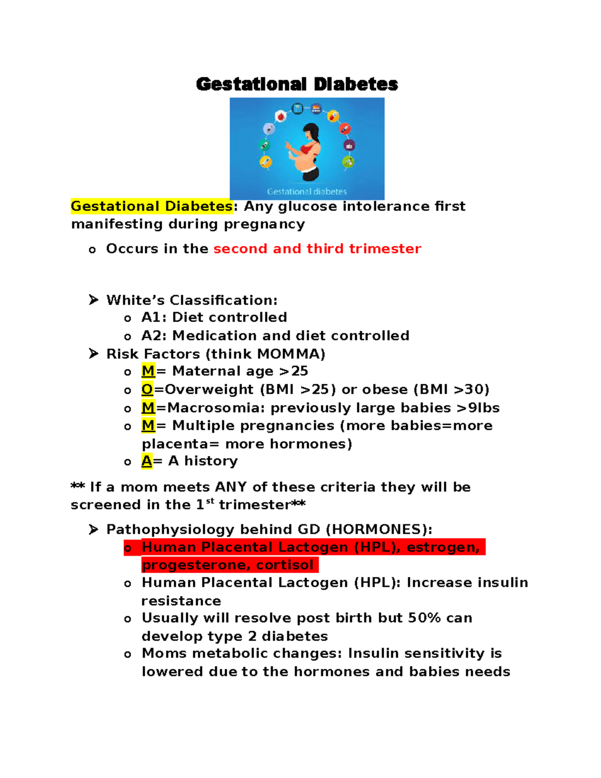 Gestational Diabetes Gestational Diabetes Gestational Diabetes Any