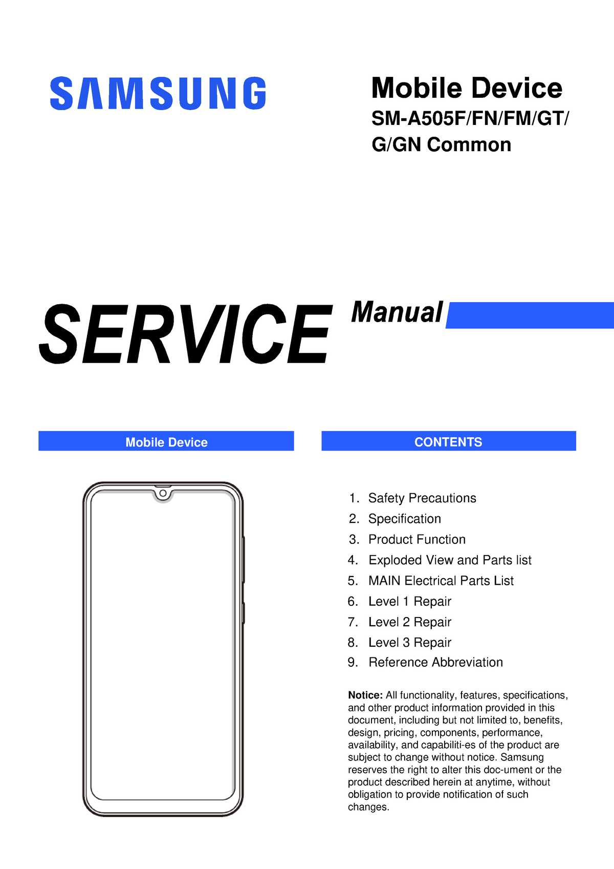 samsung sm a505f specification