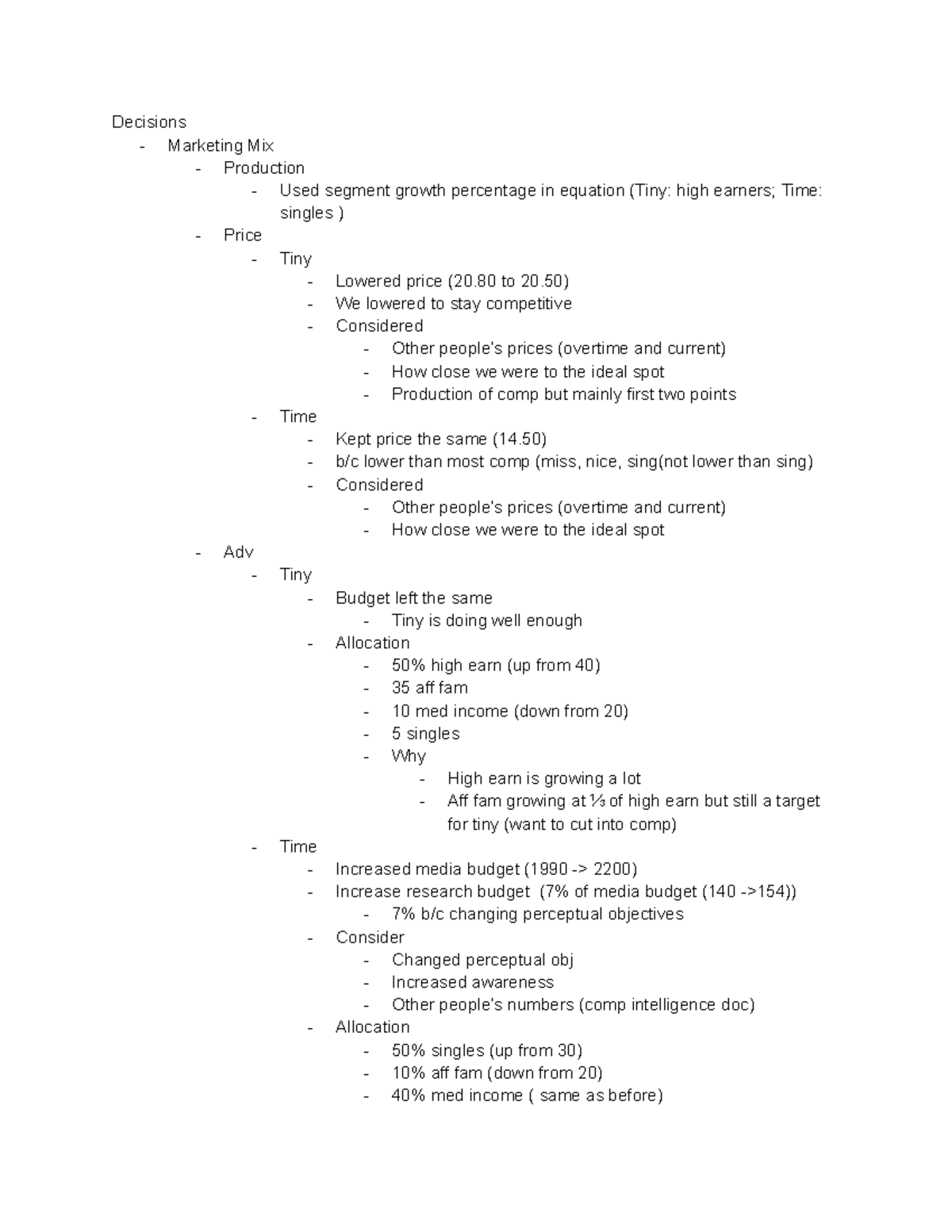 R2 these are round notes from the marketing strategy assimilation