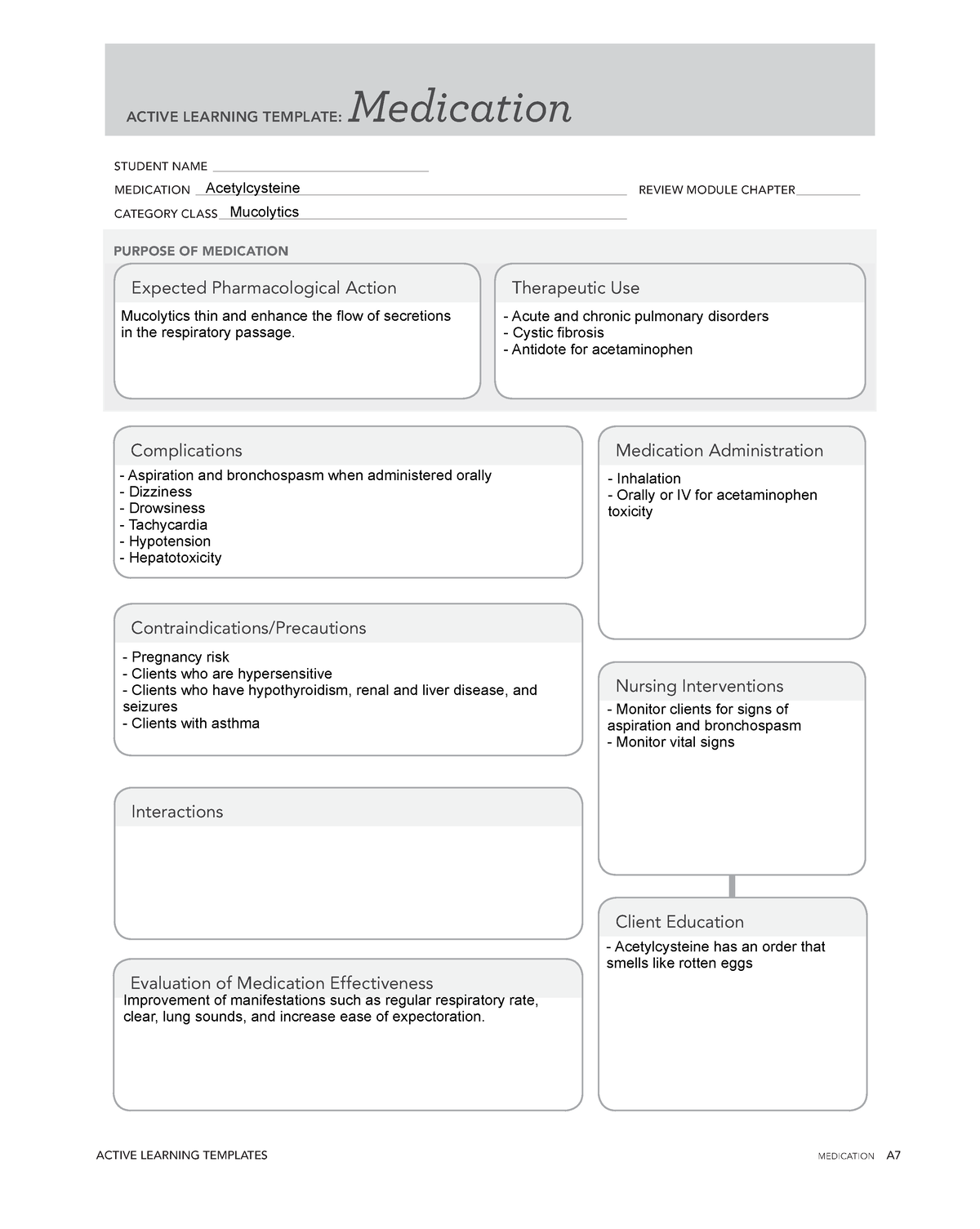 Medication ATI (acetylcysteine) - 07/24/15 March 21, 2019 6:20 PM ALT ...