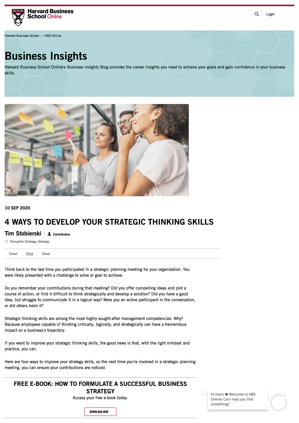 4 Ways To Develop Your Strategic Thinking Skills HBS Online - 10 SEP ...