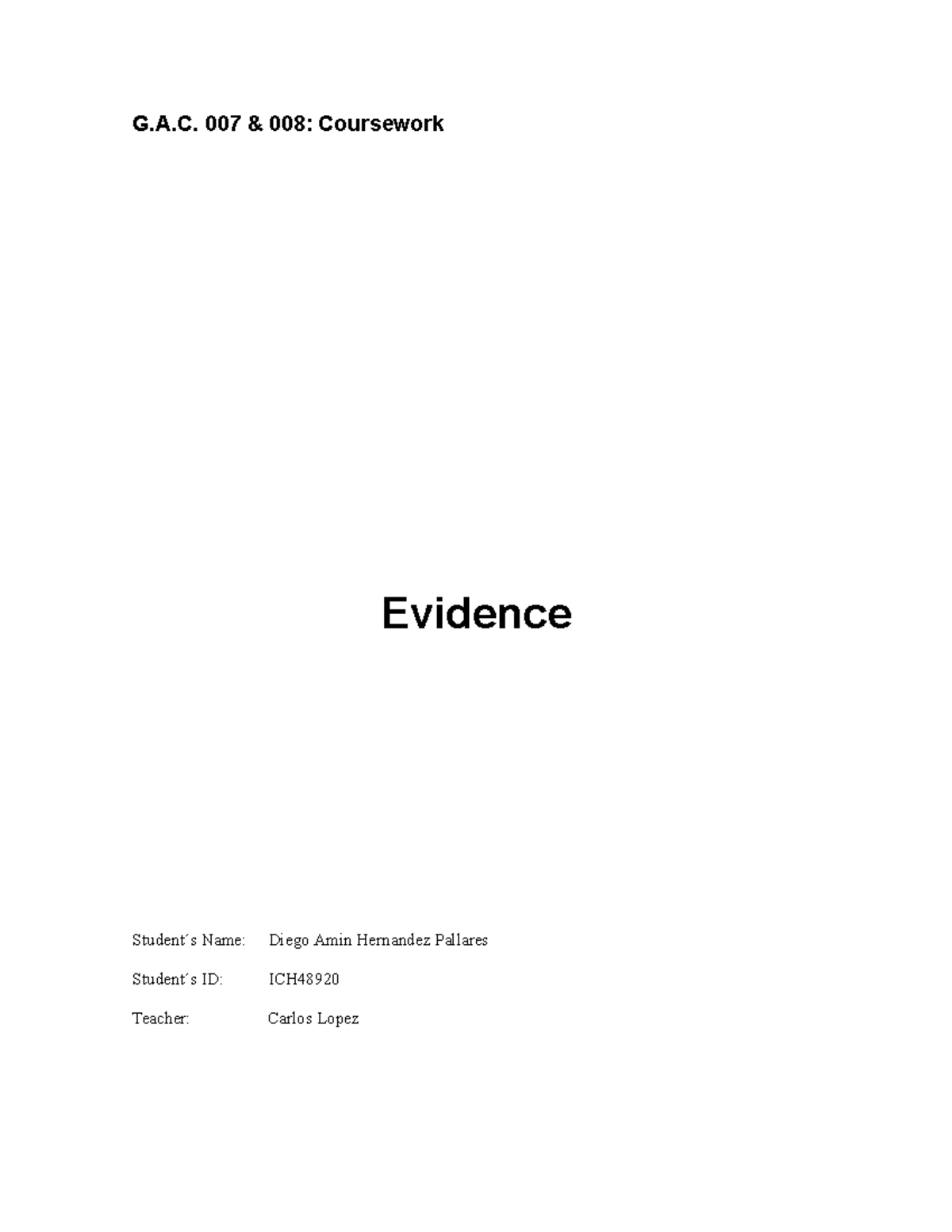 Evidence December 1 - Tasks: Listening & Reading. - G.A. 007 & 008 ...