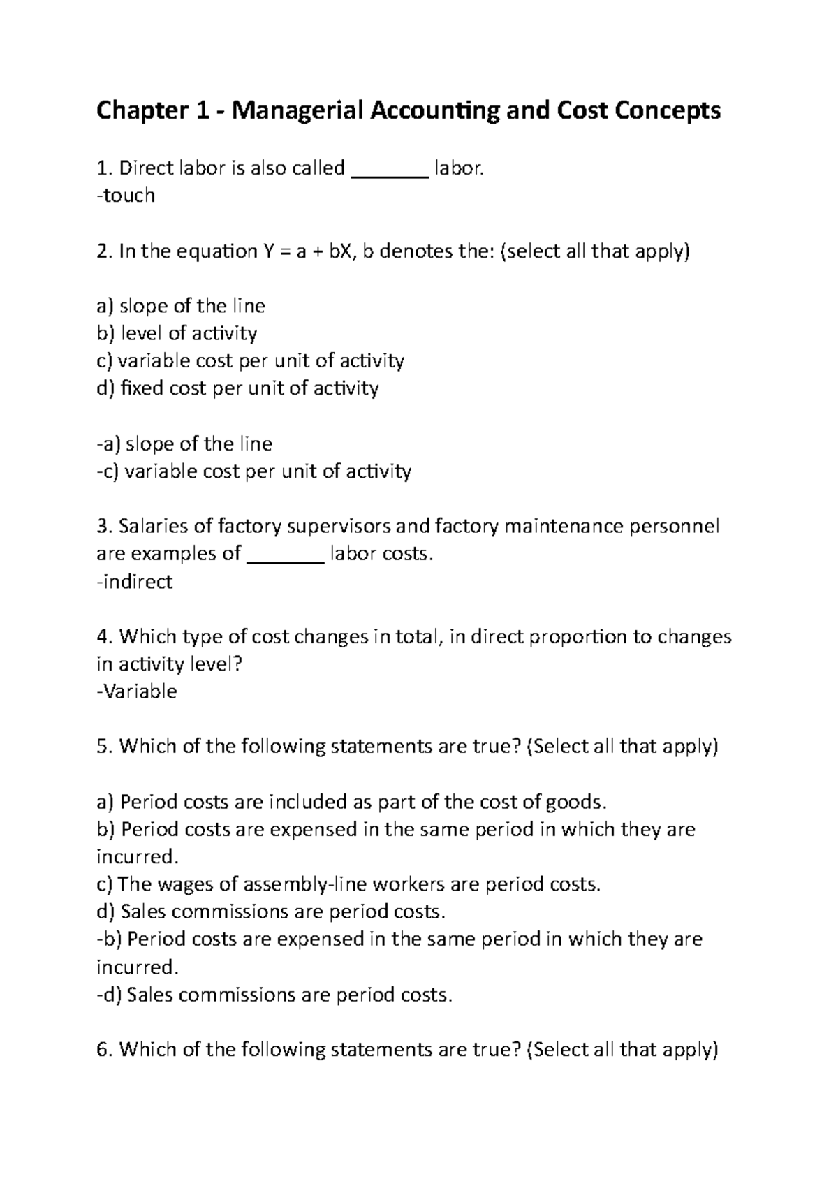 Chapter 1 Management Accounting And Cost Concept 2 - Chapter 1 ...