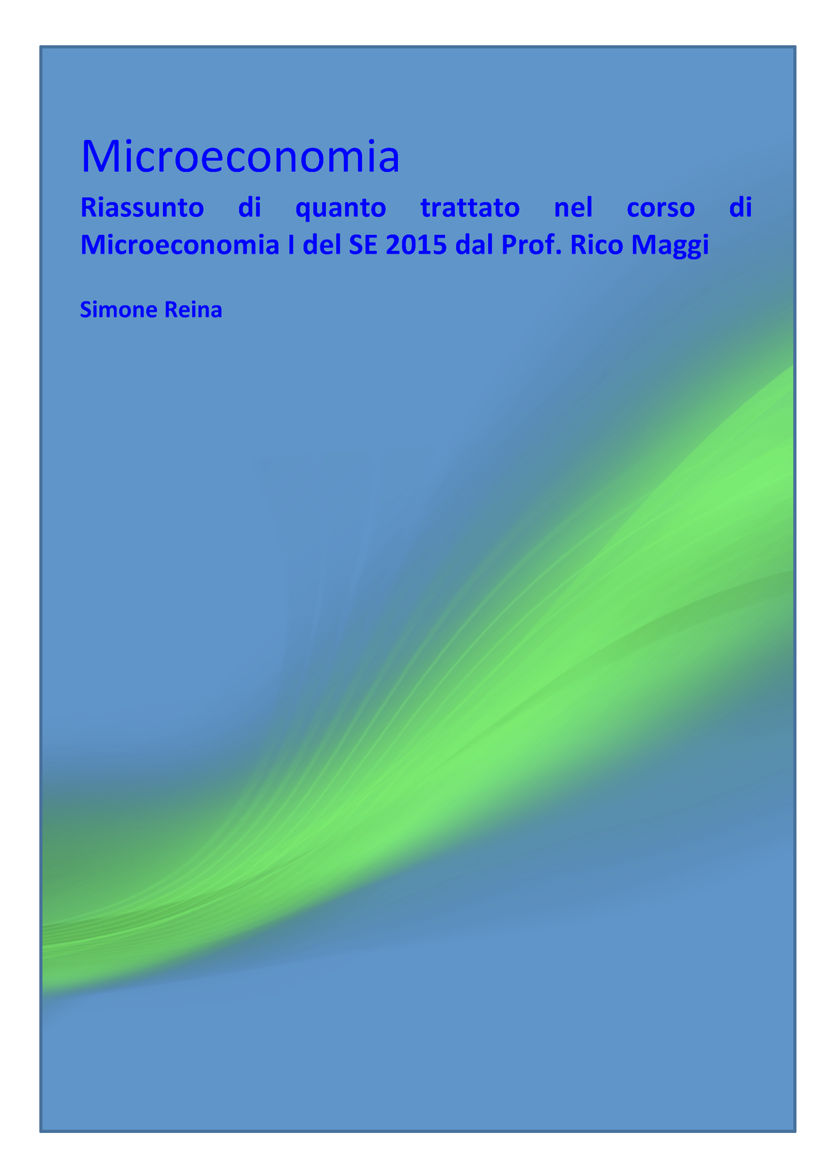 Riassunto Micro B - Microeconomia Riassunto Di Quanto Trattato Nel ...