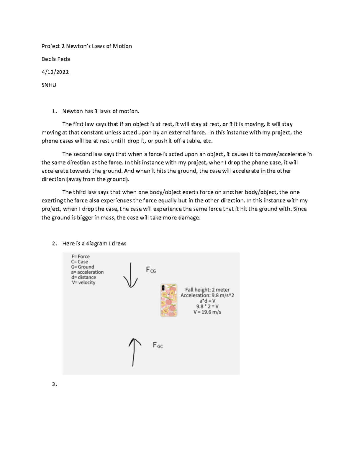 project-2-newton-s-laws-of-motion-phy-150-snhu-studocu