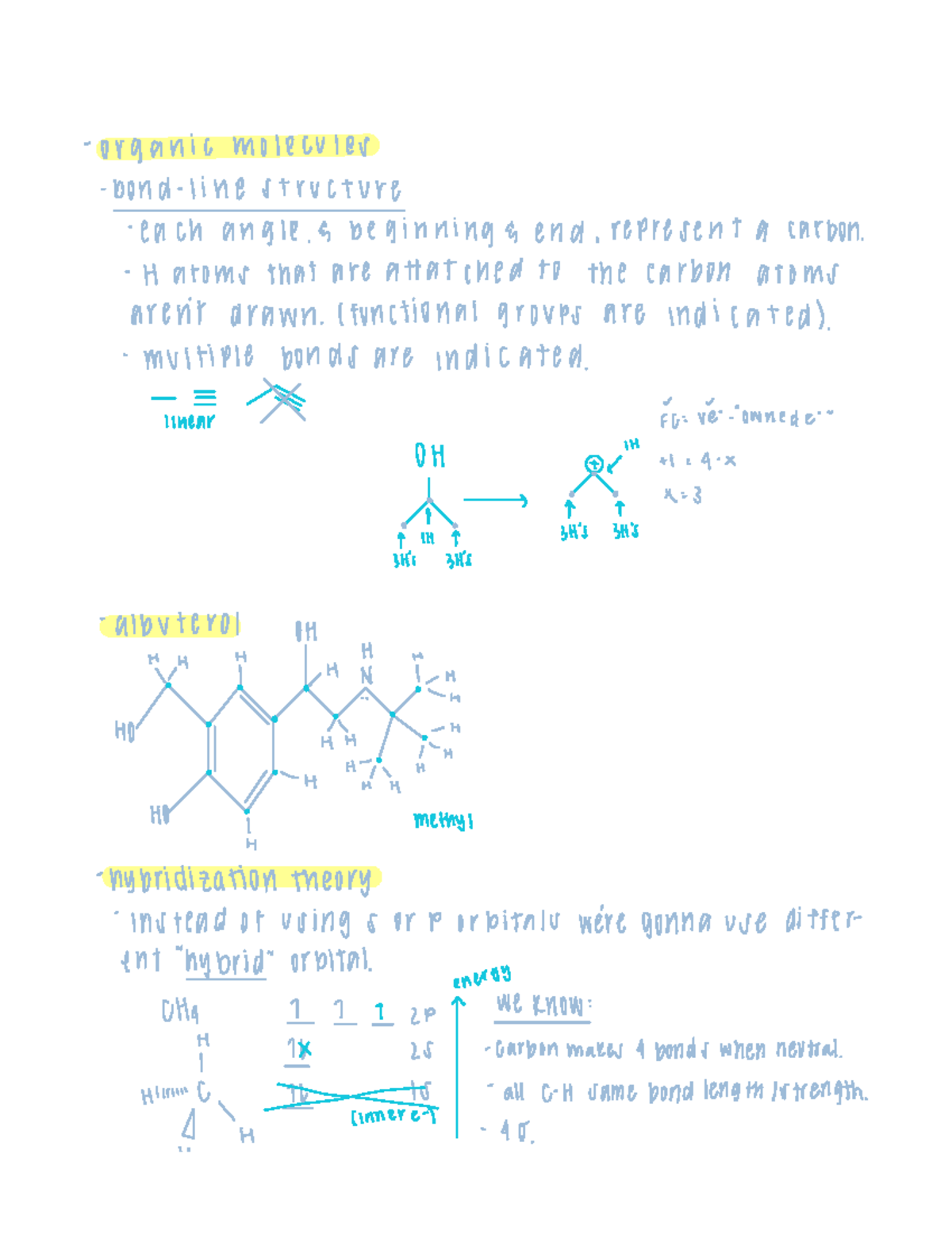 Intro To Orgo - Lecture notes. - organic molecules bond line structure ...
