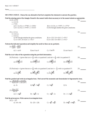 Fall Semester of 2017 MATH 1316 Homework in October - Math 1316 10/23 ...