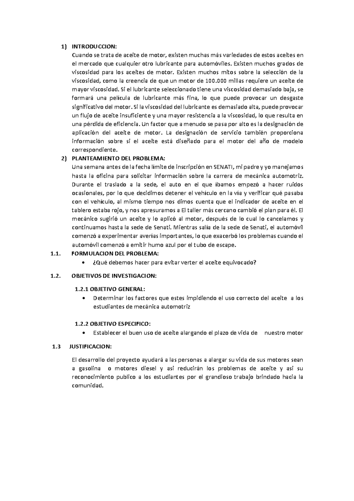 Pdf - Trabajo - 1) Introduccion: Cuando Se Trata De Aceite De Motor 