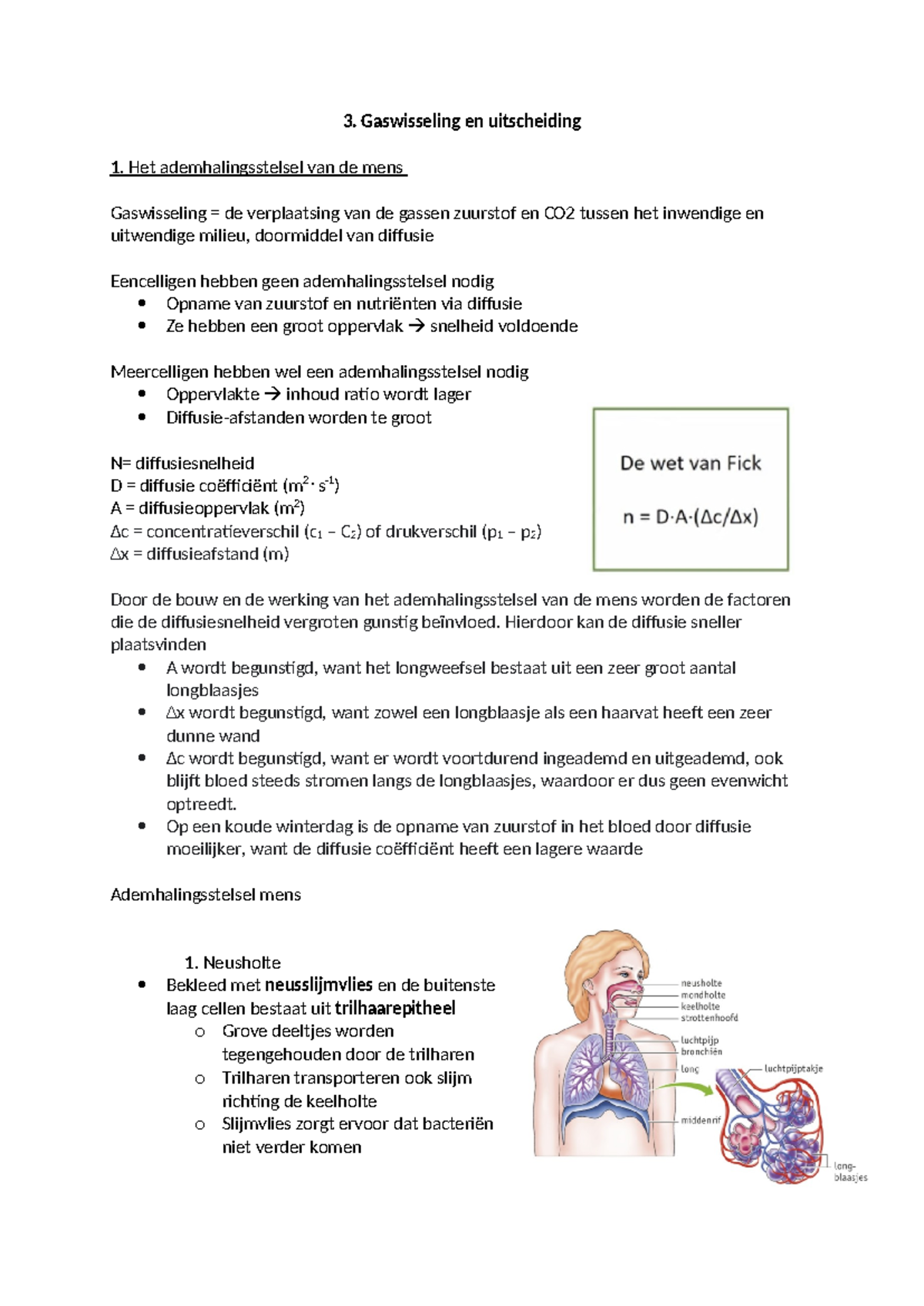 Biologie Gaswisseling En Uitscheiding - Gaswisseling En Uitscheiding ...