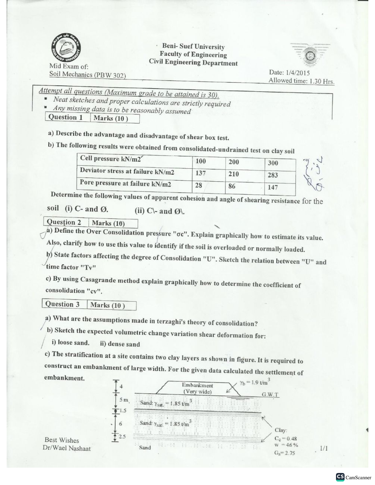 Midterm soil - soil mechanics - Studocu