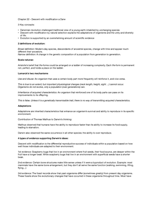 Chapter 22 Descent With Modification A Darwinian View Of Life Studocu