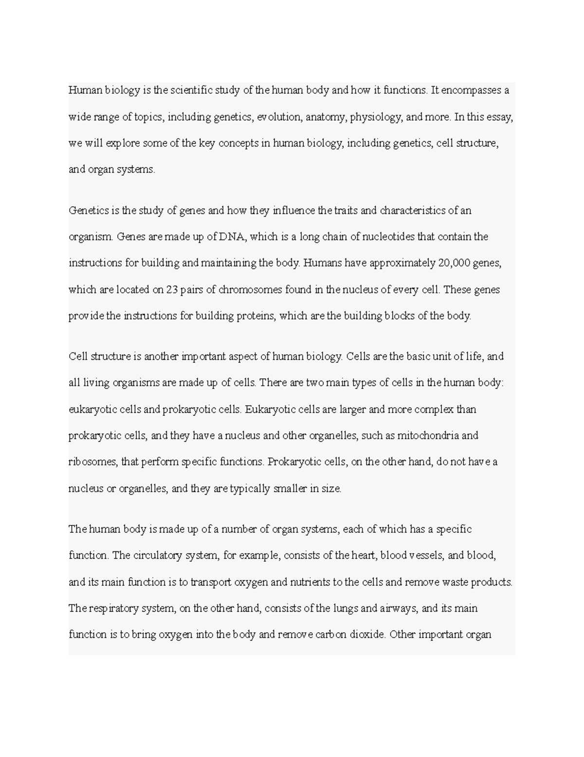 Human Biology - It encompasses a wide range of topics, including ...