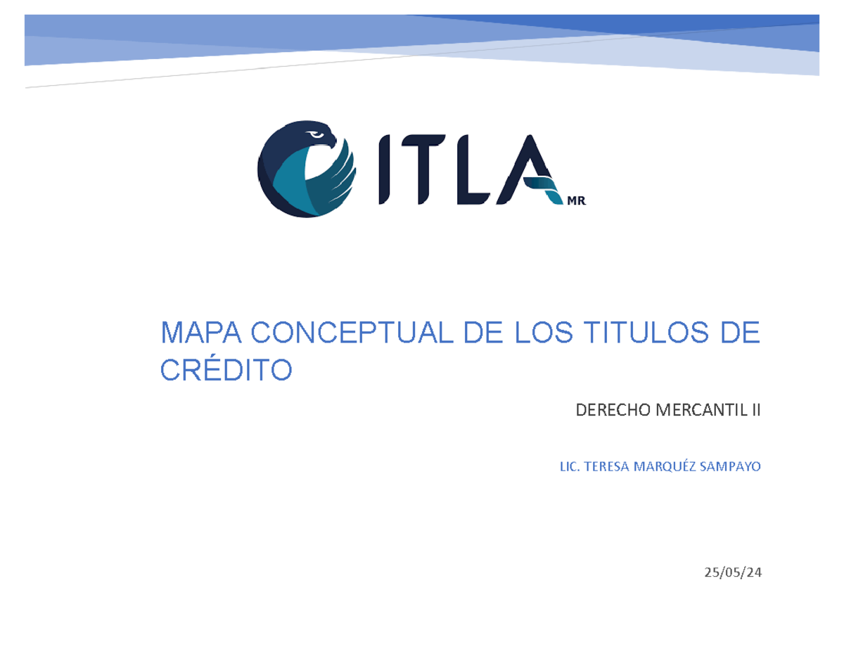 MAPA Conceptual Titulos DE Credito - MAPA CONCEPTUAL DE LOS TITULOS DE