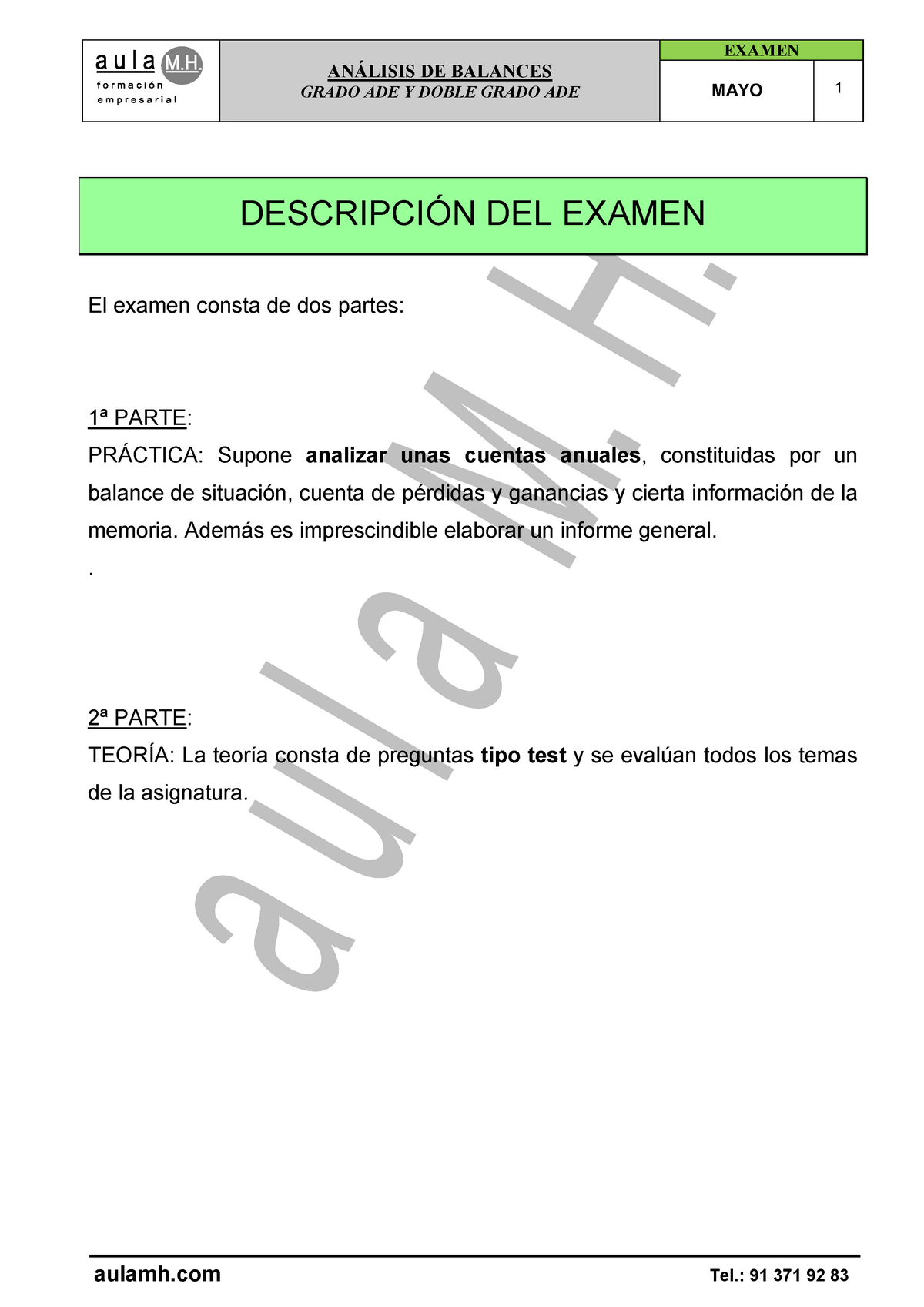 Mayo Examen - - Studocu