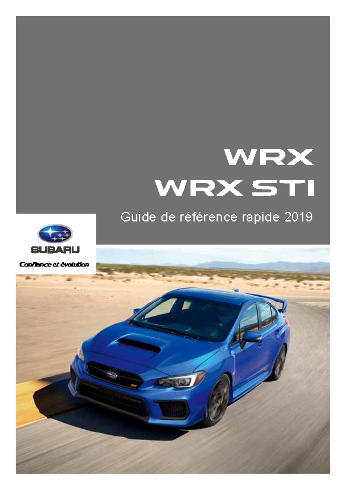 WRX Guide de référence rapide - Guide de référence rapide 2 Certaines ...