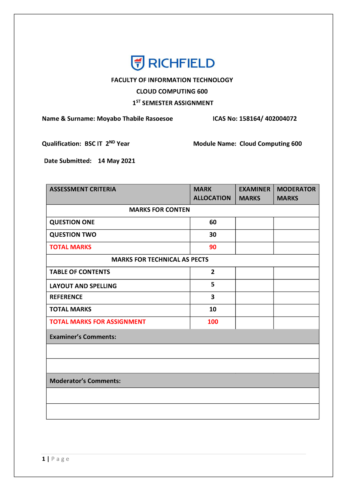 cloud computing task assignment