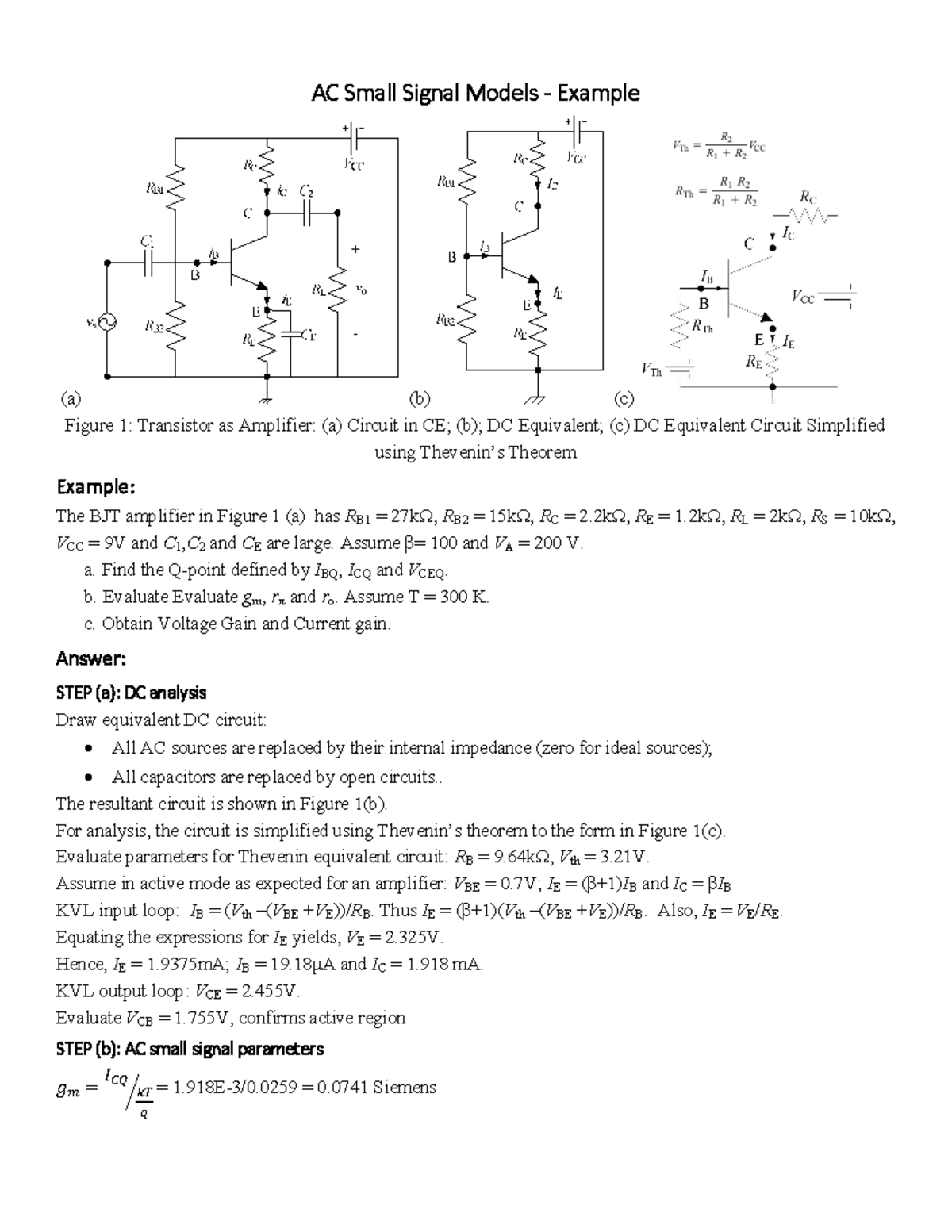 AC Small Signal Model Example 052836 AC Small Signal Models Example