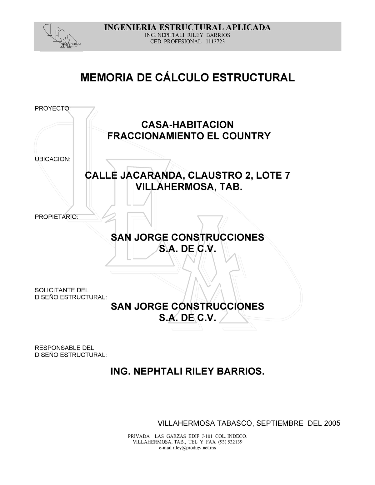 Memoria De Calculo De Casa Habitacion Riley Ingenieria Estructural Aplicada Structural Ing 2521