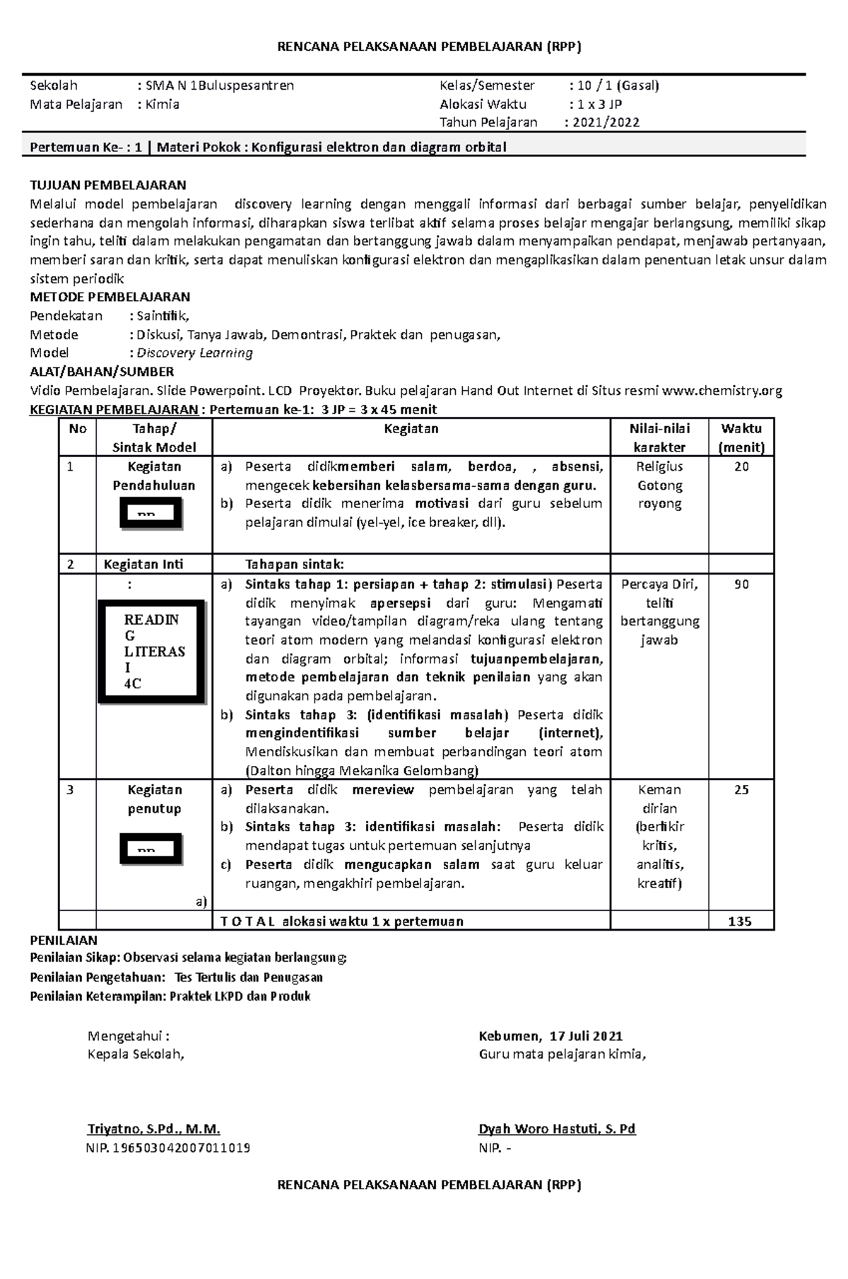 BAB 3 RPP Konfigurasi - RENCANA PELAKSANAAN PEMBELAJARAN (RPP) Sekolah ...