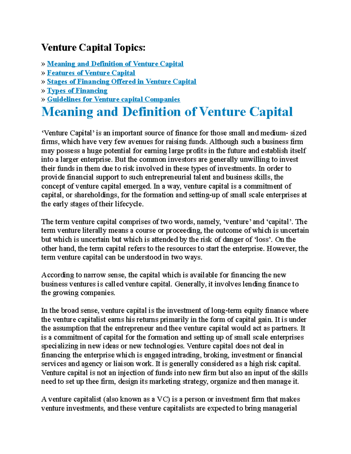 research paper of venture capital