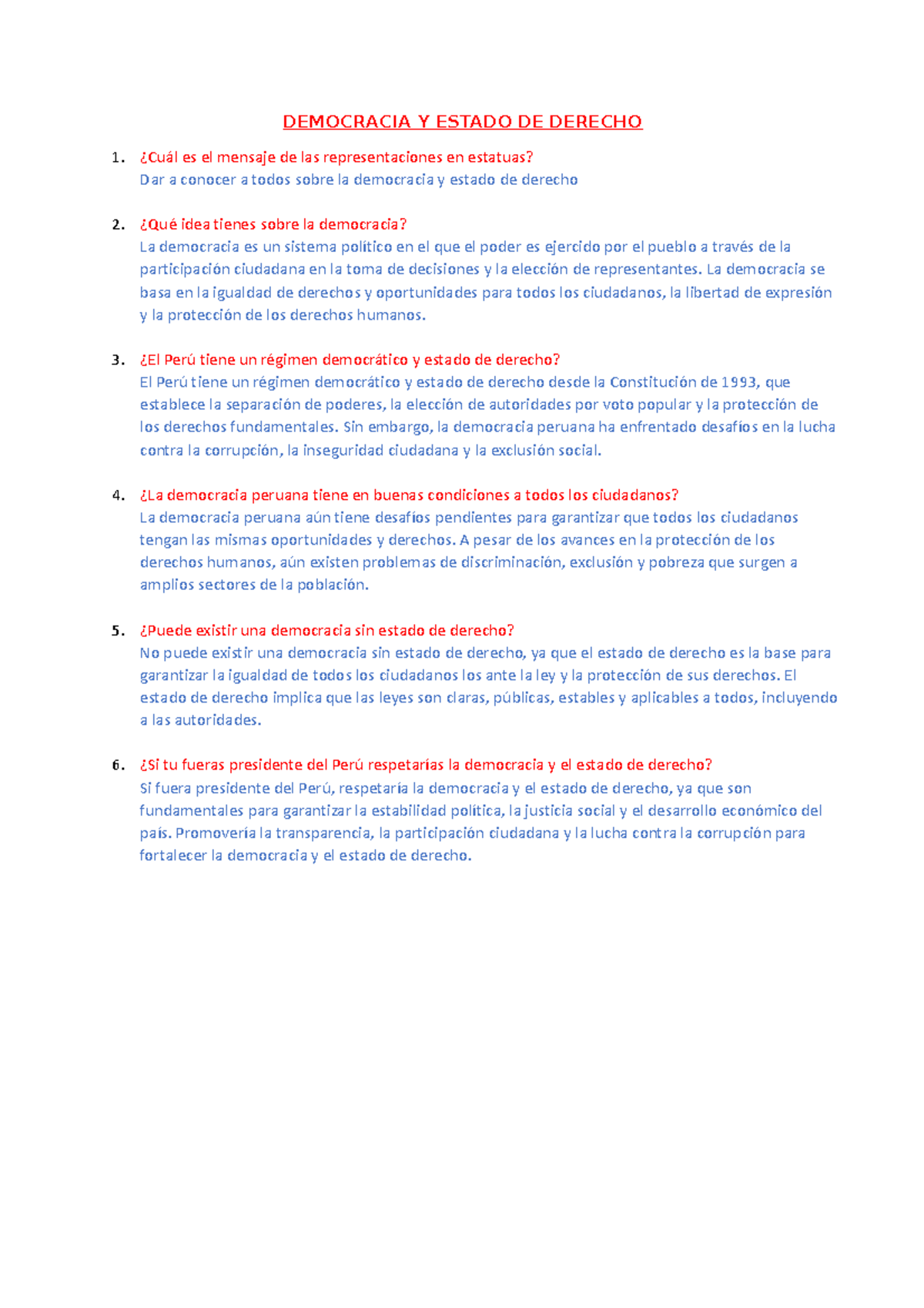 Democracia Y Estado DE Derecho - DEMOCRACIA Y ESTADO DE DERECHO ¿Cuál ...