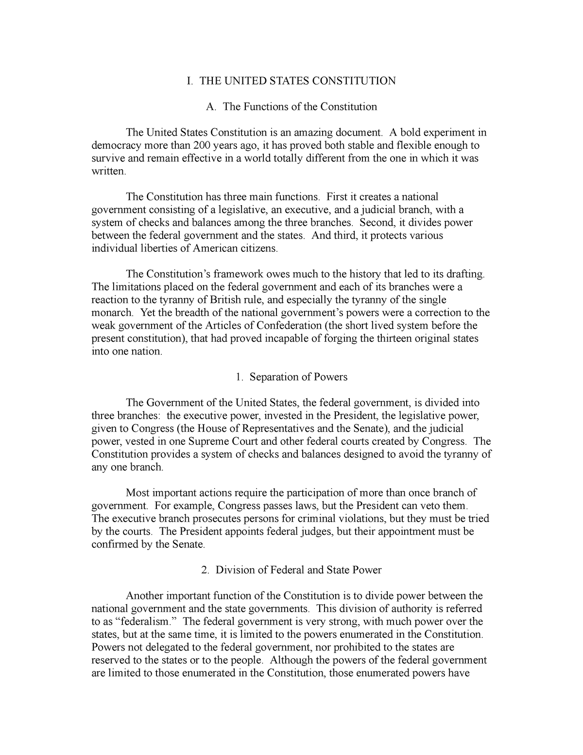 essay on the constitution of the united states