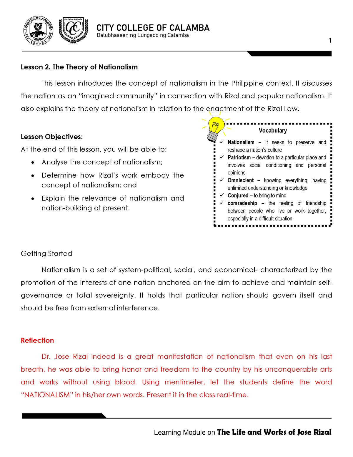 Lesson 2 And 3 - Life And Works Of Rizal - Lesson 2. The Theory Of ...