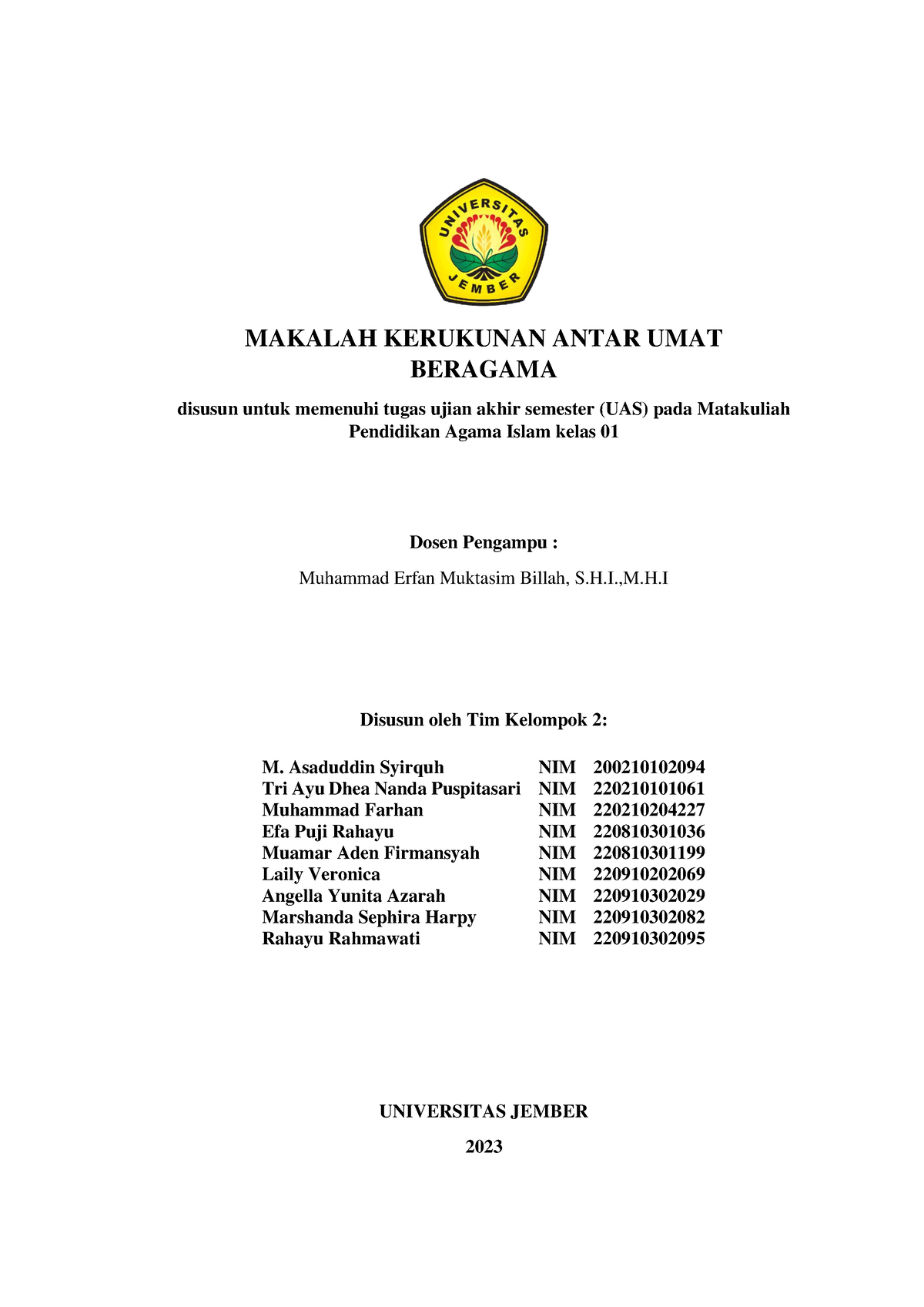 Makalah Kerukunan Antar UMAT Beragam 1 - MAKALAH KERUKUNAN ANTAR UMAT ...