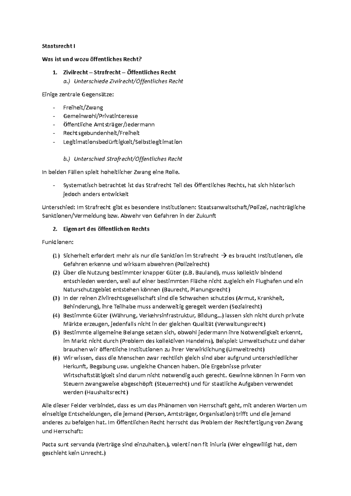 Staatsrecht I - Mitschriften - Staatsrecht I Was ist und wozu ...