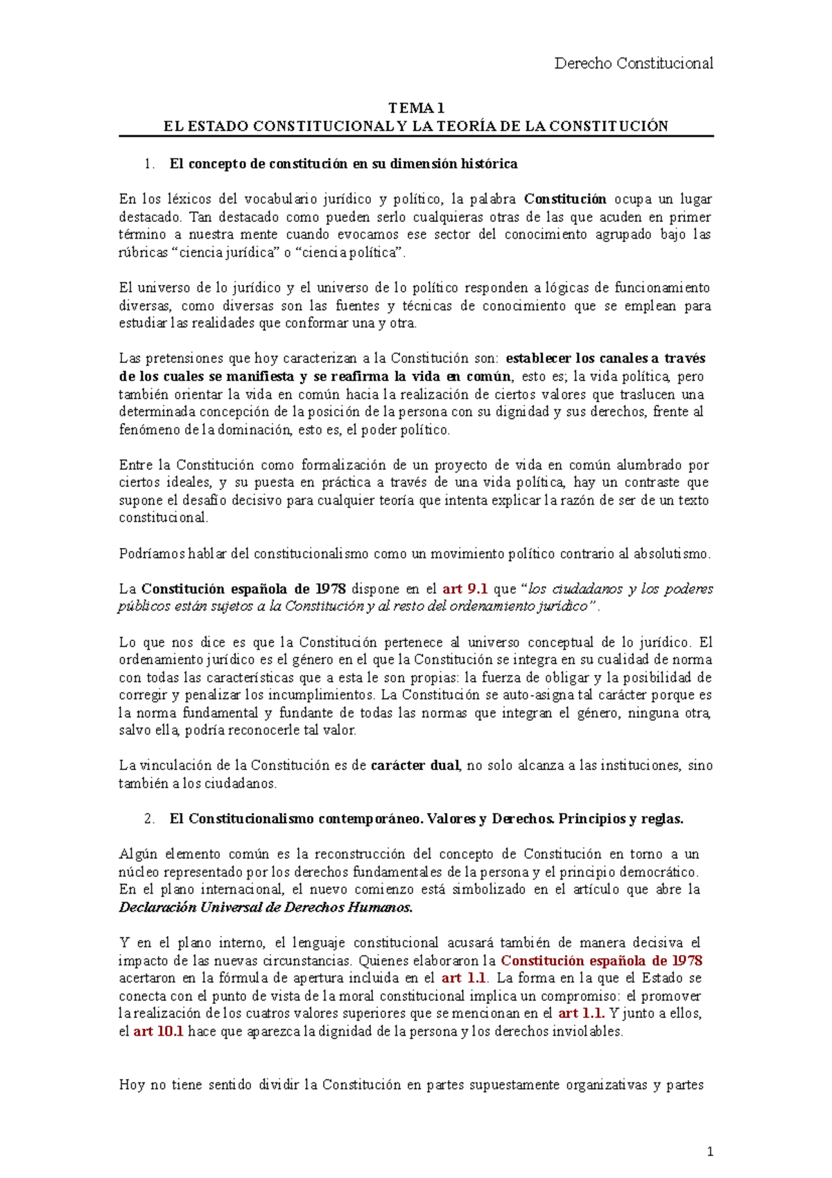 TEMA 1 Constitucional 1 UMA - Derecho Constitucional TEMA 1 EL ESTADO ...