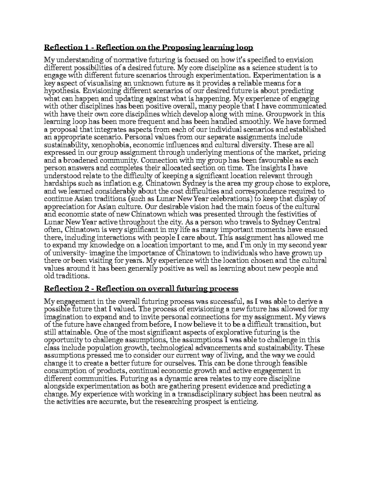 TD 3 - Assignment Task 3 on a future worth wanting - Reflection 1 ...