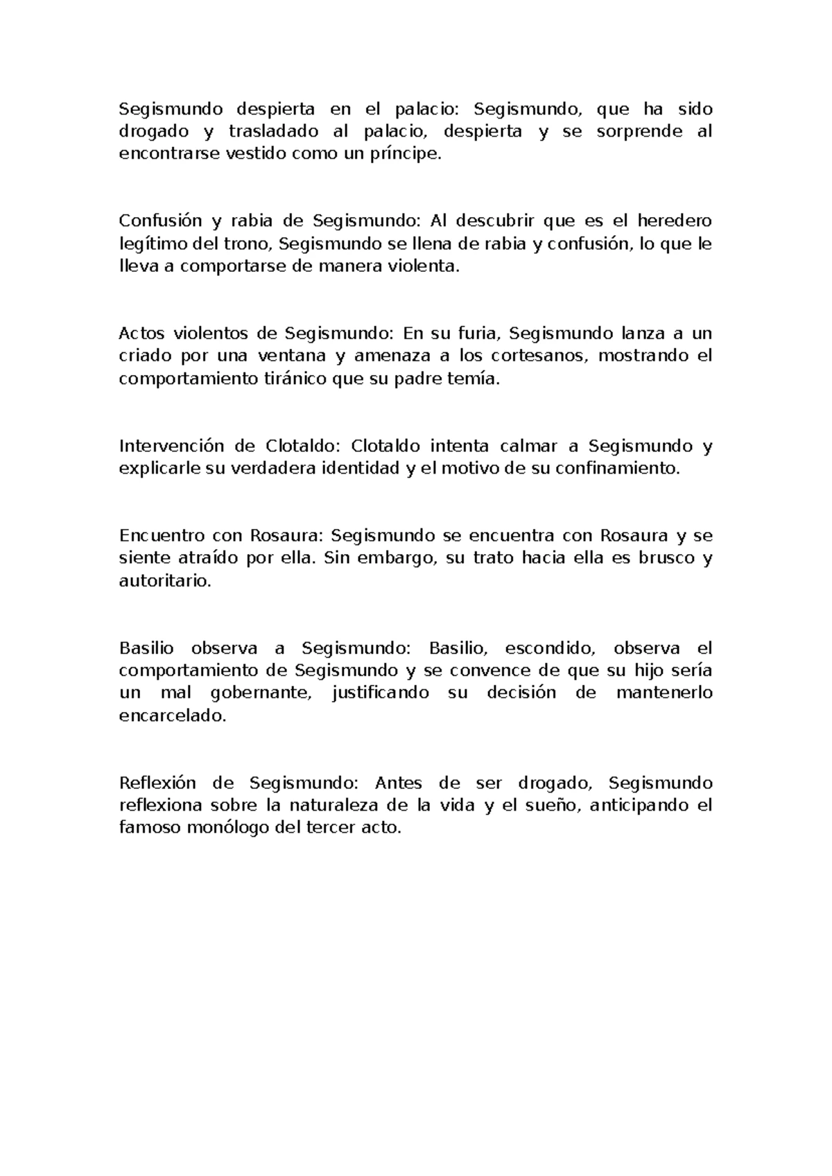 Segismundo despierta en el palacio - Confusión y rabia de Segismundo ...
