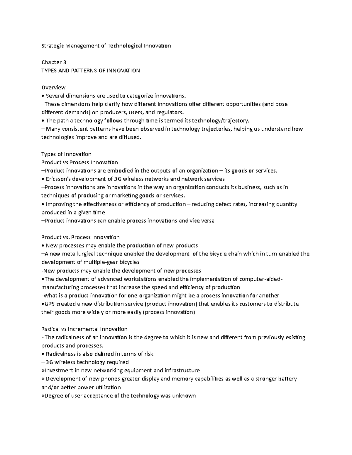 Types and Patterns of Innovation - Strategic Management of ...