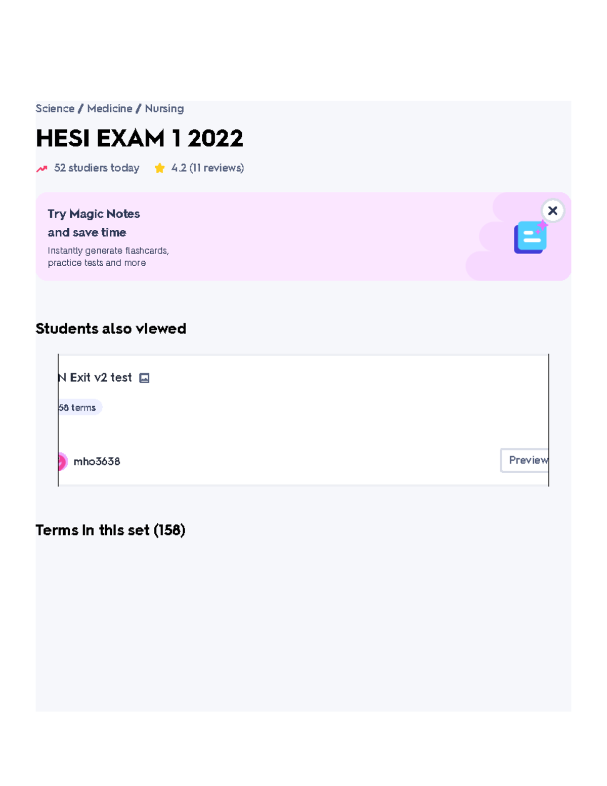 Quizlet Hesi Exam - 04m6wxx